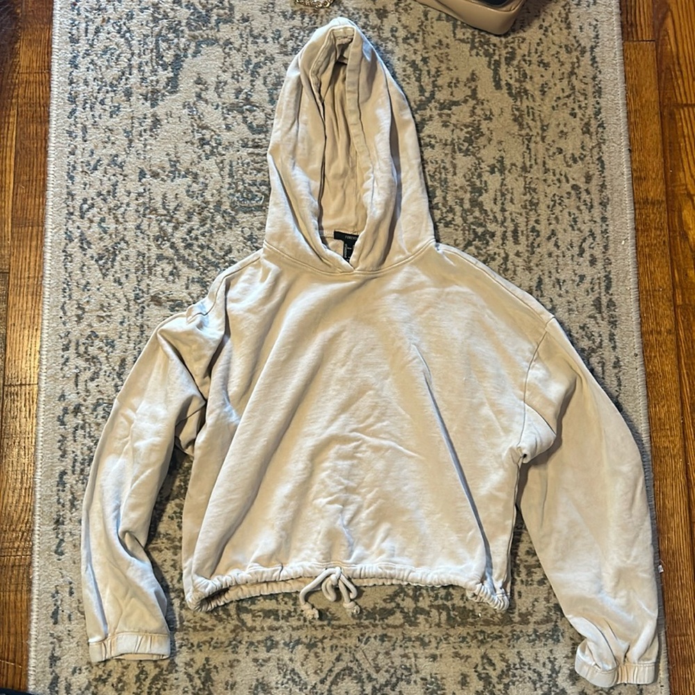 Forever 21 cropped drawstring hoodie